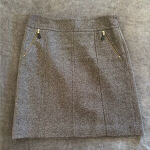Ann Taylor Gray Pencil Skirt with Gold Zippers